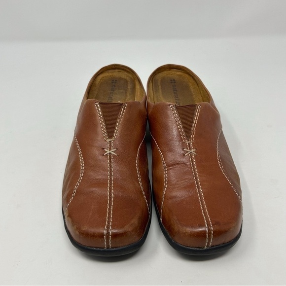 Naturalizer Agnes Brown Leather Slip On Comfort Mules Size 8 Classic Fall - Picture 4 of 12